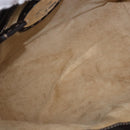 FENDI Celeria Tote Bag Leather Dark Brown Silver Auth 193863-9
