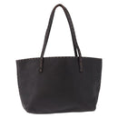 FENDI Celeria Tote Bag Leather Dark Brown Silver Auth 193863-13