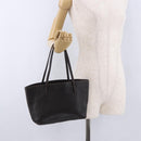 FENDI Celeria Tote Bag Leather Dark Brown Silver Auth 193863-21