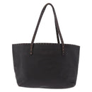FENDI Celeria Tote Bag Leather Dark Brown Silver Auth 193863-2
