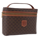 CELINE Macadam Canvas Mini vanity Hand Bag PVC Leather Brown Gold Auth 193866A-1