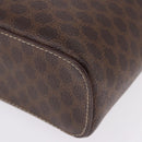 CELINE Macadam Canvas Mini vanity Hand Bag PVC Leather Brown Gold Auth 193866A-15