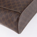 CELINE Macadam Canvas Mini vanity Hand Bag PVC Leather Brown Gold Auth 193866A-16