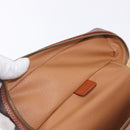 CELINE Macadam Canvas Mini vanity Hand Bag PVC Leather Brown Gold Auth 193866A-10