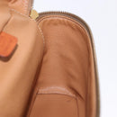 CELINE Macadam Canvas Mini vanity Hand Bag PVC Leather Brown Gold Auth 193866A-19