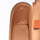 CELINE Macadam Canvas Mini vanity Hand Bag PVC Leather Brown Gold Auth 193866A-20