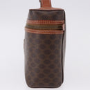 CELINE Macadam Canvas Mini vanity Hand Bag PVC Leather Brown Gold Auth 193866A-3