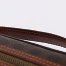 CELINE Macadam Canvas Mini vanity Hand Bag PVC Leather Brown Gold Auth 193866A-8