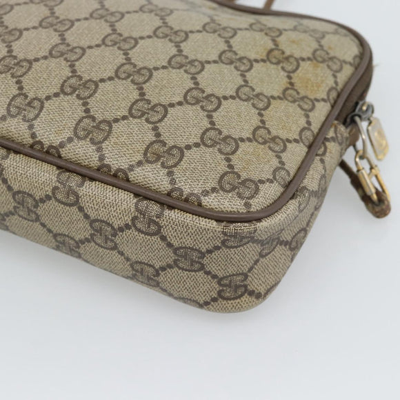 GUCCI GG Supreme Shoulder Bag PVC Beige Gold 40 02 068 Auth 193870