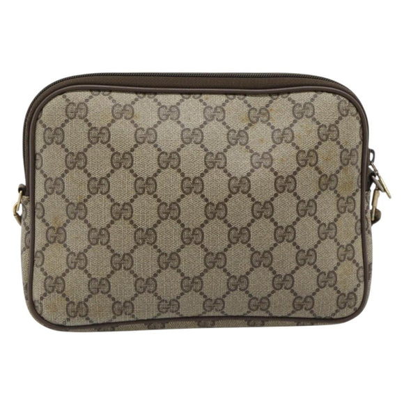 GUCCI GG Supreme Shoulder Bag PVC Beige Gold 40 02 068 Auth 193870