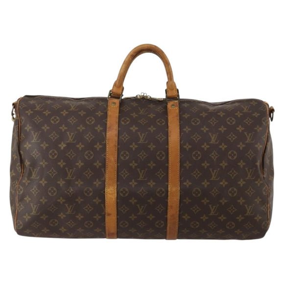 LOUIS VUITTON Monogram Keepall Bandouliere 55 Boston Bag M41414 LV Auth 193877
