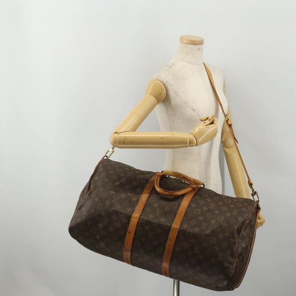 LOUIS VUITTON Monogram Keepall Bandouliere 55 Boston Bag M41414 LV Auth 193877