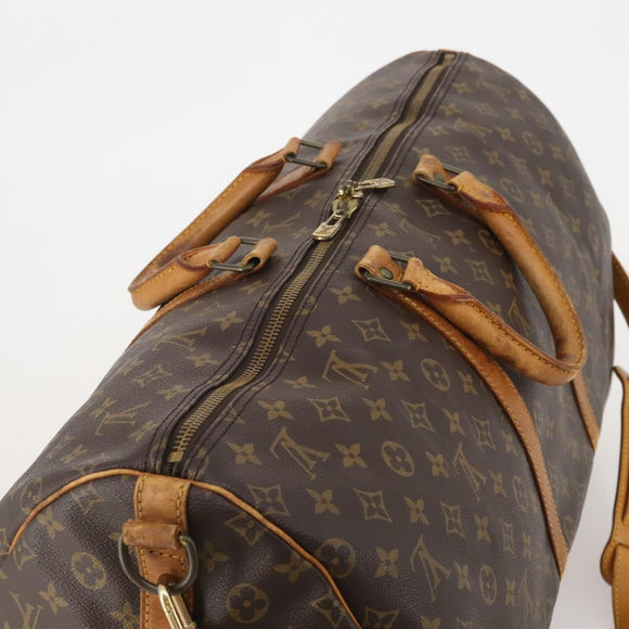 LOUIS VUITTON Monogram Keepall Bandouliere 55 Boston Bag M41414 LV Auth 193877