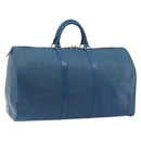 LOUIS VUITTON Epi Keepall 50 Boston Bag Blue M42965 LV Auth 193878A-1