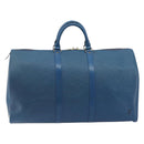 LOUIS VUITTON Epi Keepall 50 Boston Bag Blue M42965 LV Auth 193878A-13