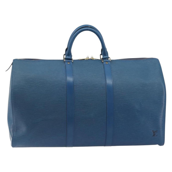 LOUIS VUITTON Epi Keepall 50 Boston Bag Blue M42965 LV Auth 193878A