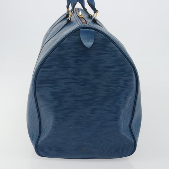 LOUIS VUITTON Epi Keepall 50 Boston Bag Blue M42965 LV Auth 193878A