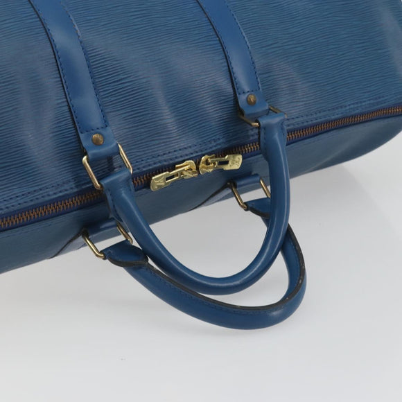 LOUIS VUITTON Epi Keepall 50 Boston Bag Blue M42965 LV Auth 193878A