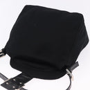 FENDI Mamma Baguette Shoulder Bag Cotton jersey Black Silver Auth 193880-20