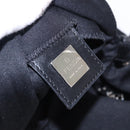 FENDI Mamma Baguette Shoulder Bag Cotton jersey Black Silver Auth 193880-21