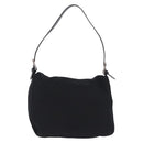 FENDI Mamma Baguette Shoulder Bag Cotton jersey Black Silver Auth 193880-2