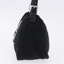 FENDI Mamma Baguette Shoulder Bag Cotton jersey Black Silver Auth 193880-3