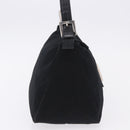 FENDI Mamma Baguette Shoulder Bag Cotton jersey Black Silver Auth 193880-4