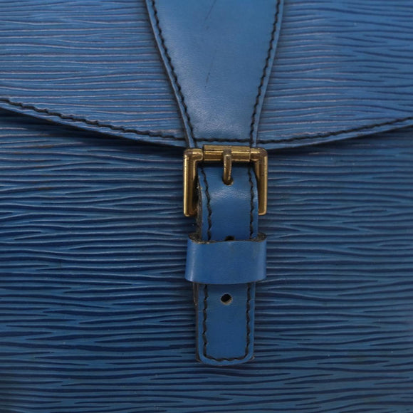 LOUIS VUITTON Epi Jeune Fille MM Shoulder Bag Toledo Blue M52155 LV Auth 193892