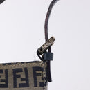 FENDI Zucchino Canvas Hand Pouch Mamma Baguette Navy Silver Auth 193893A-9