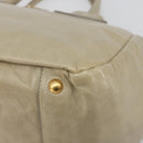PRADA Hand Bag Leather 2way Beige Gold Auth 193894A-10