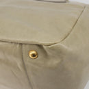 PRADA Hand Bag Leather 2way Beige Gold Auth 193894A-12