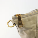 PRADA Hand Bag Leather 2way Beige Gold Auth 193894A-16