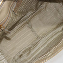 PRADA Hand Bag Leather 2way Beige Gold Auth 193894A-18