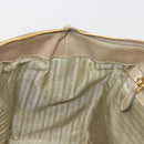PRADA Hand Bag Leather 2way Beige Gold Auth 193894A-20