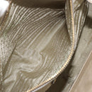 PRADA Hand Bag Leather 2way Beige Gold Auth 193894A-22