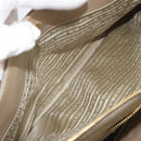 PRADA Hand Bag Leather 2way Beige Gold Auth 193894A-23