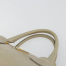 PRADA Hand Bag Leather 2way Beige Gold Auth 193894A-8