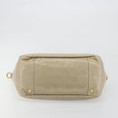 PRADA Hand Bag Leather 2way Beige Gold Auth 193894A-9