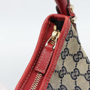 GUCCI Abbey GG Canvas Shoulder Bag Navy Gold 130738 Auth 193896V-9