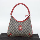 GUCCI Abbey GG Canvas Shoulder Bag Navy Gold 130738 Auth 193896V-12