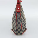 GUCCI Abbey GG Canvas Shoulder Bag Navy Gold 130738 Auth 193896V-3