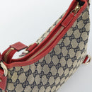 GUCCI Abbey GG Canvas Shoulder Bag Navy Gold 130738 Auth 193896V-6