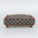 GUCCI Abbey GG Canvas Shoulder Bag Navy Gold 130738 Auth 193896V-5