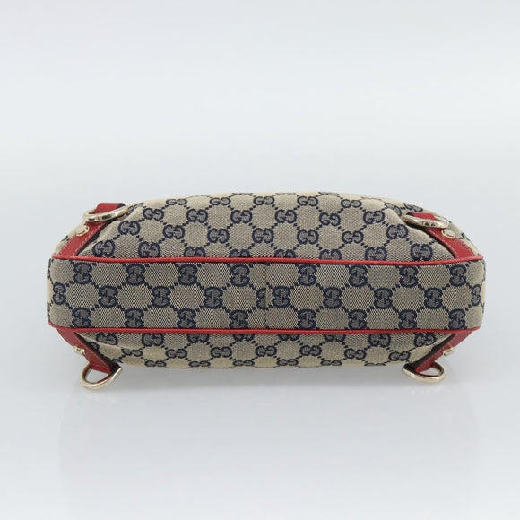 GUCCI Abbey GG Canvas Shoulder Bag Navy Gold 130738 Auth 193896V
