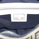 FENDI Zucchino Canvas Hand Bag Navy Silver Auth 193898A-18