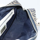 FENDI Zucchino Canvas Hand Bag Navy Silver Auth 193898A-19