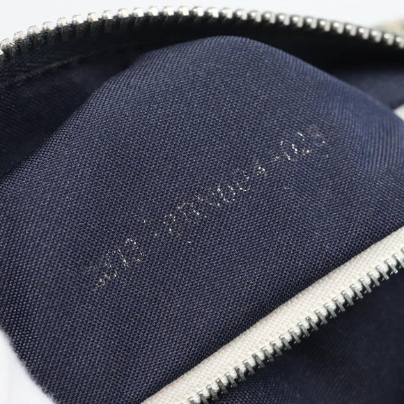 FENDI Zucchino Canvas Hand Bag Navy Silver Auth 193898A