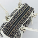 FENDI Zucchino Canvas Hand Bag Navy Silver Auth 193898A-6