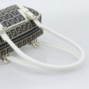 FENDI Zucchino Canvas Hand Bag Navy Silver Auth 193898A-7