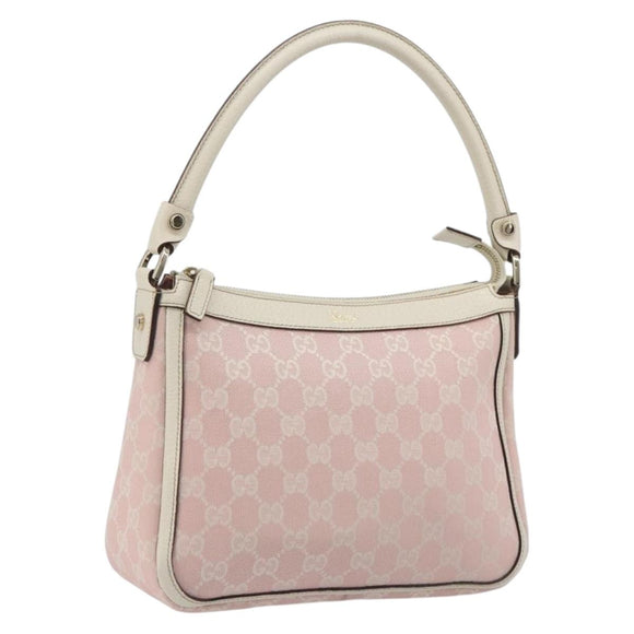 GUCCI GG Canvas Abbey Shoulder Bag Pink Gold 146244 Auth 193901A
